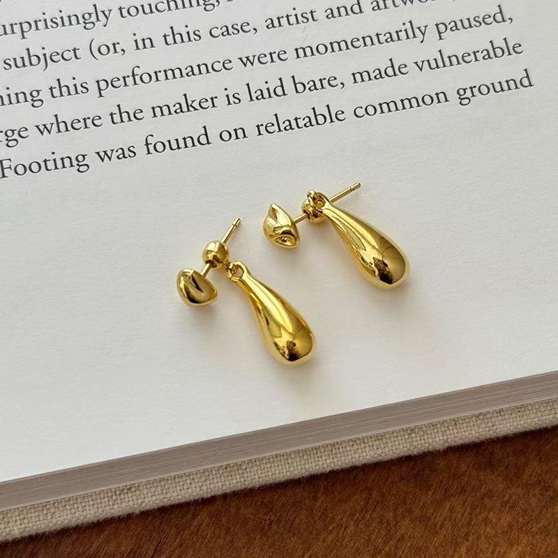 Water Droplet Shaped Earrings New Two Ways To Wear Simple Design Personality Simplicity High-End Feeling Earrings Accessories