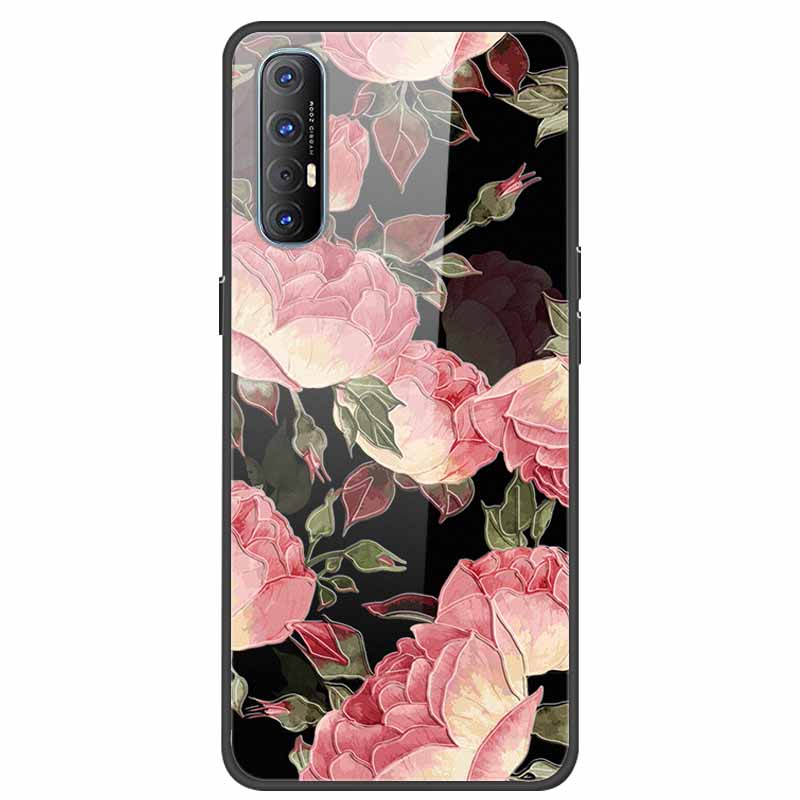 Tempered Glass Case For Oppo Reno 3 Pro 5G Case 6.5" Hard Phone Back Cover Soft Bumper For Oppo Reno3 Pro Case Funda Para PCRM00