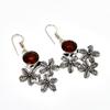 Mozambique Garnet Gemstone Handmade 925 Silver Plated Jewelry Earring 1.89"