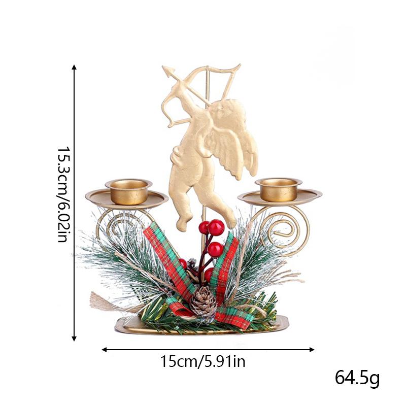 Christmas Golden Candle Holder New Year Table Ornaments Christmas Snowflake Star Iron Candlestick