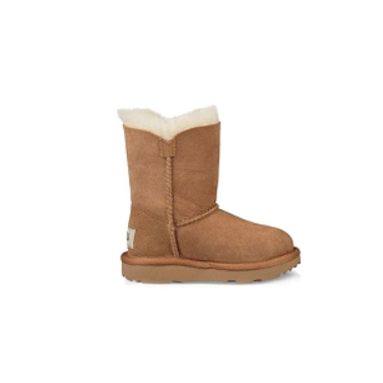 UGG Детские зимние ботинки Bailey Button II из овчины, толстые, теплые, прочные, амортизирующие, нескользящие, детские ботинки каштаново-коричневого цвета 1017400T-CHE