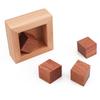 Impossible Wooden Brain Teaser Puzzle Box Cleverly Place Four Pieces Magic Gift Logic Cube High Difficulty Mind Challenge