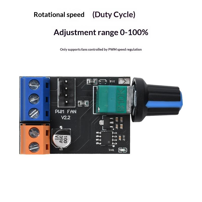 Dc12V Pwm Fan Speed Controller Module With Switch 3/4 Wire Motor Governor Electric Fan Speed Control Knob For Computer Pc Case