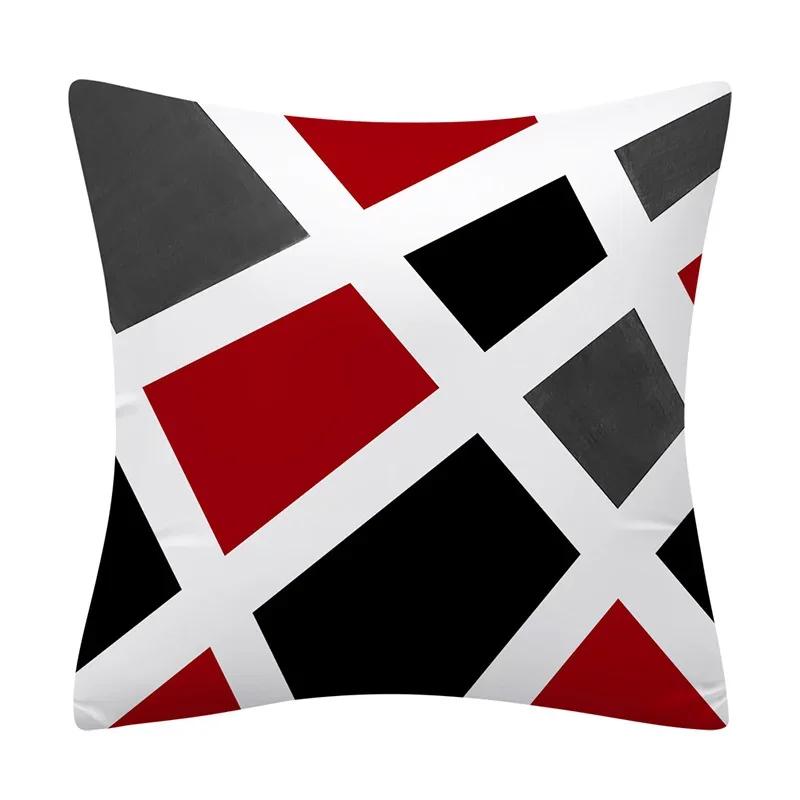 Red Black Pillow Cover Polyester Printed Abstract Cushion Case Sofa Home Decor xcm Bedroom Living Room Throw Pillowcase Gift