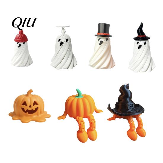 Table Decoration Gift Spiral Ghost Fidget Toy, Pass Through Mini Sensory Comfortable Grip Resin Halloween Party for Stress Anxiety Relaxing Desk Toy