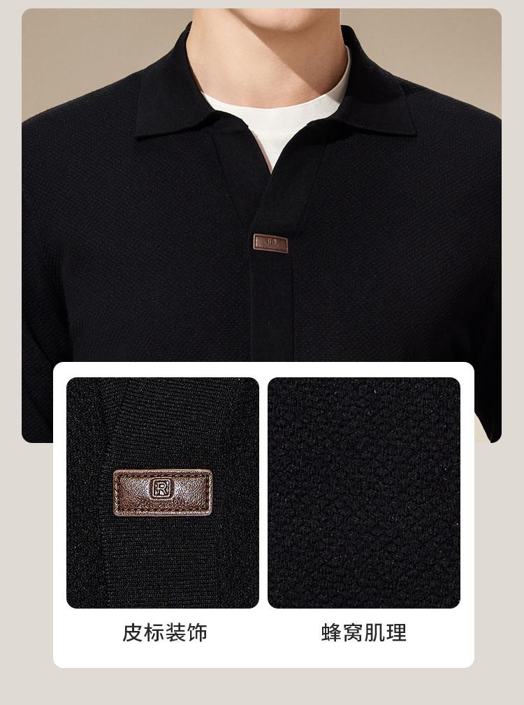 [Minimalist, Light Luxury, New Skin Feeling] Autumn Knitted Sweater with Cotton and Wool, Men's Versatile Casual T-shirt Base Shirt