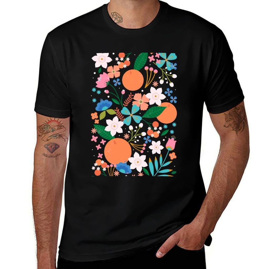 Orange Blossom T-Shirt Holiday All Match T-Shirt