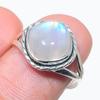 Подарочное кольцо из натурального радужного лунного камня 925 пробы из твердого серебра S.7 o9a39