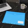 Multi-color Transparent File Bags Plastic Folder with Label Pocket, Hook And Loop Closure Clear Curved Flip Cover Poly Envelope Document Folder,