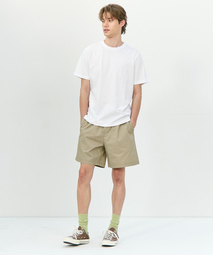 BASIC HOUSE Cotton String Band Half Pants Beige Lzhp3104 (A Type)