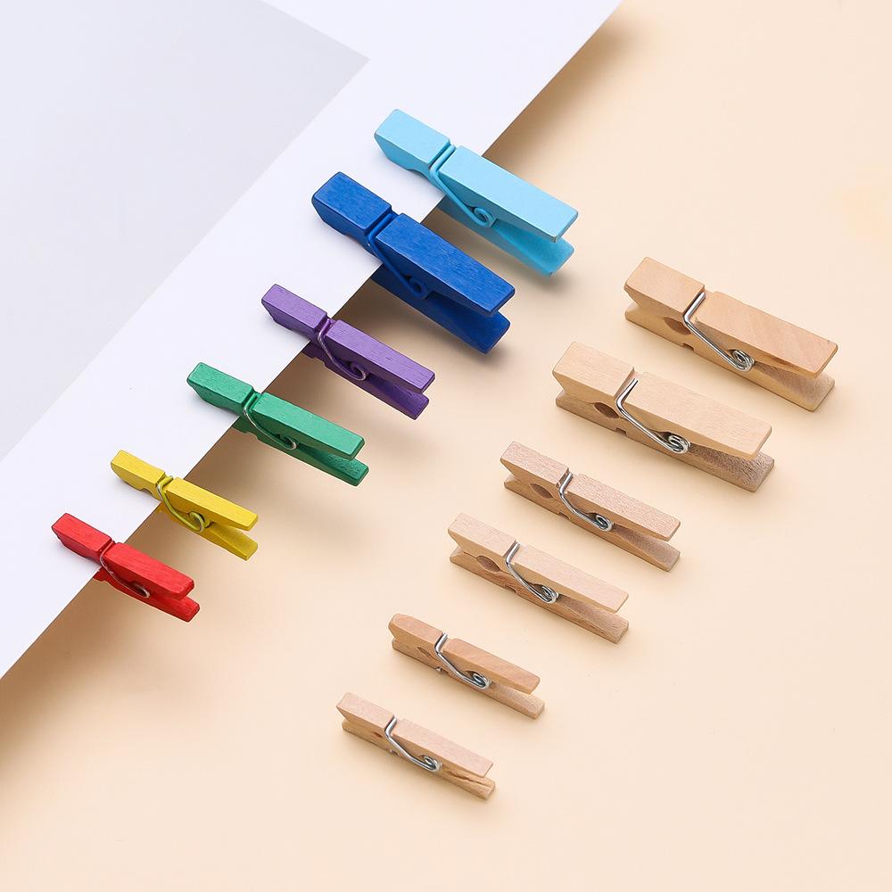 50Pcs Wooden Duck Bill Clip, Wooden Clip Photo Clip Clip Rope Display Clip DIY Decorative Wooden Fixed Color Clip