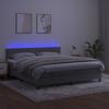 Box Spring Bed with Mattress & LED Lights Light Grey 180 x 200 cm Velvet
