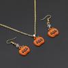 Trendy Pumpkin Pendants Earrings Dripping Oil Jewelry set  Halloween Jewelry Accessories