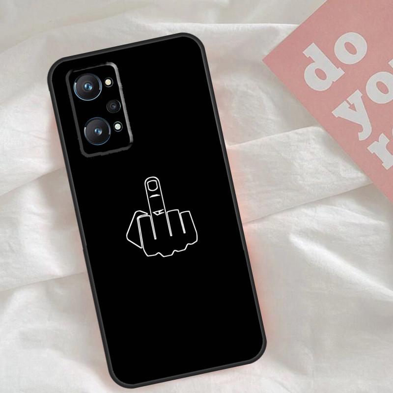 Чехол "Средний палец" для Realme C51 C75 C63 C61 C55 C53 C35 C65 C67 C71 15 11 12 13 14 Pro Plus GT6 GT7 Pro
