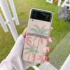 Простой чехол для телефона с изображением кокосовой пальмы для Samsung Galaxy Z Flip 3 5g, прозрачная жесткая задняя крышка из ПК с портативным браслетом