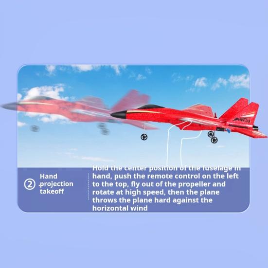 Remote Control Foam Airplane Toy Fixed Wing Beginner Plane with LED Light