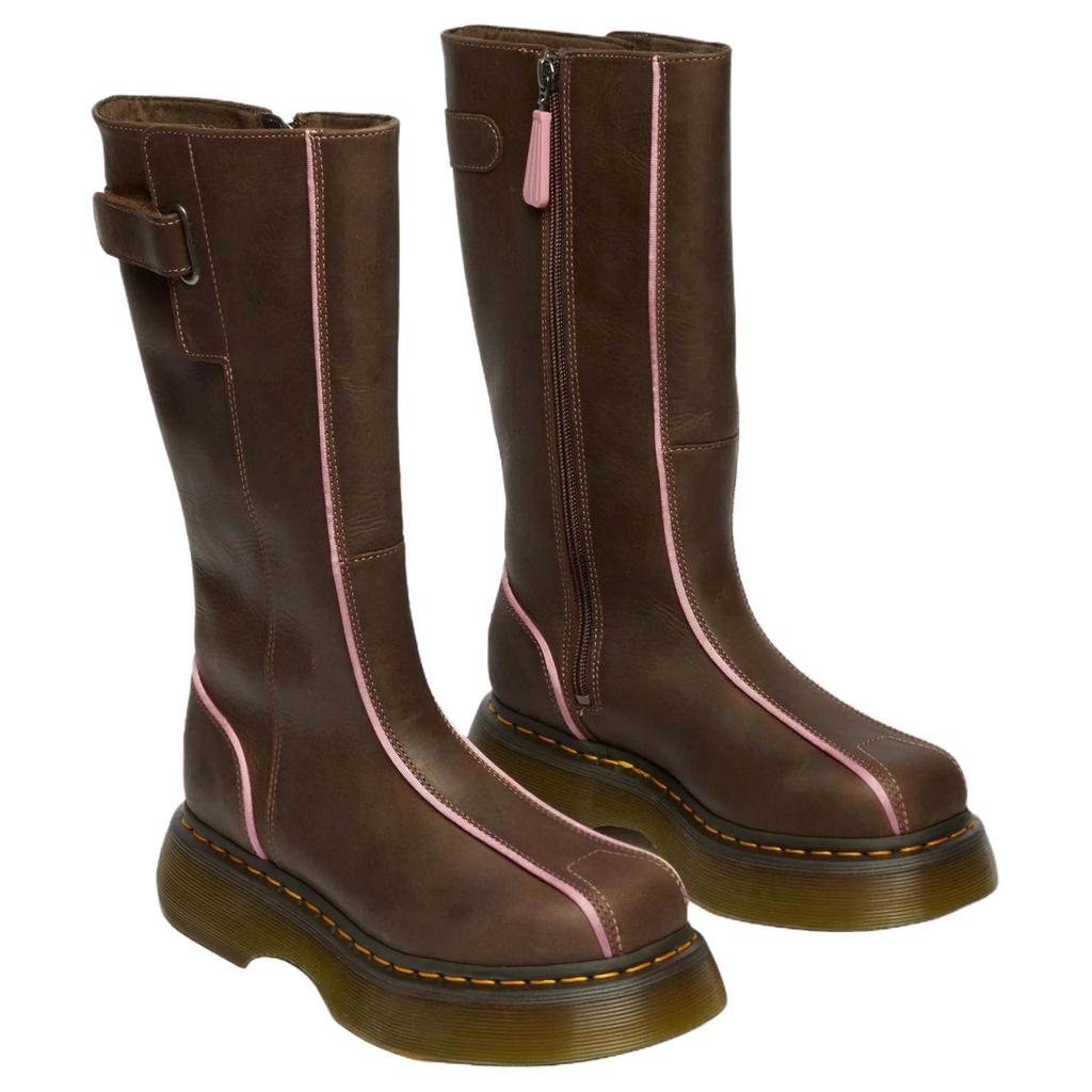 Dr. Martens Ботинки Buzz Hi из кожи, повседневные, универсальные, высокие, на платформе 4,7 см, женские, коричневые 42843200