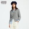 Teenie Weenie Women's Retro Cable Knit V-Neck Sweater