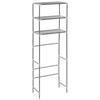 Toilet Shelf with 3 Shelves Silver 53 x 28 x 169 cm