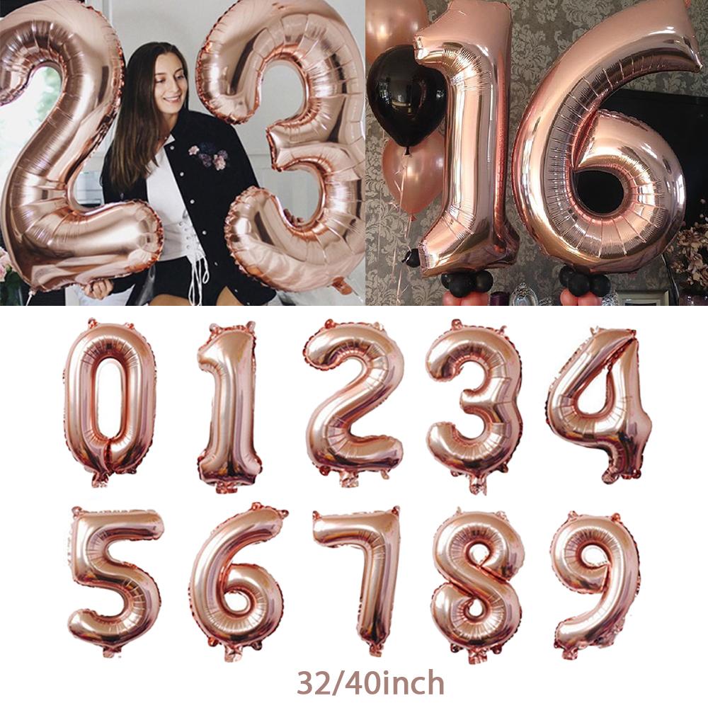 16 32-дюймовый большой фольгированный гелиевый шар с цифрами 0-9 фигурок, украшения для дня рождения, детский свадебный шар