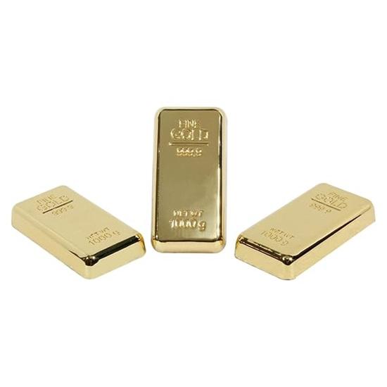 Pack of 3 Gold Bar Paper Weight for Office Table, Stylish Gift for Men, Women, Fancy Gifts for Birthday, Anniversary, Jewellery Shop Decoration