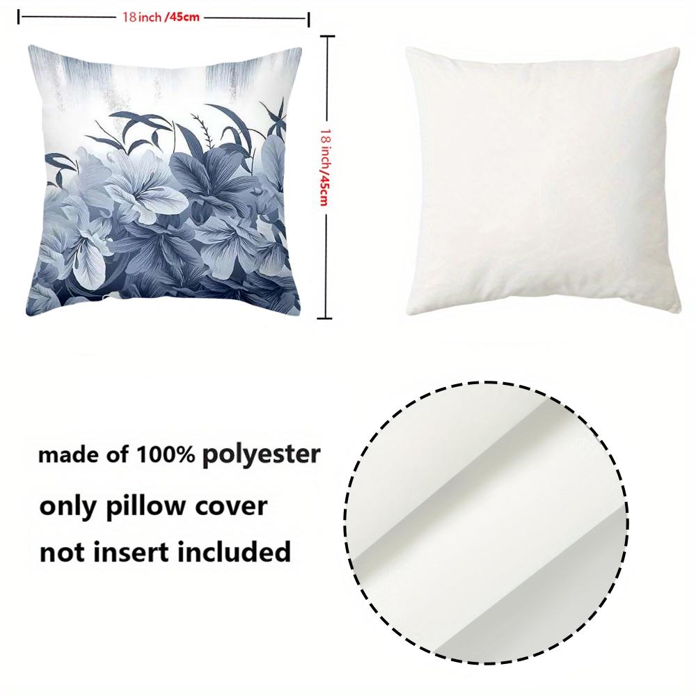 1 pieces -2D flat printing Blue and White Floral Patterned Decorative Throw Pillows Polyester pillowcase, sofa  cushion cov