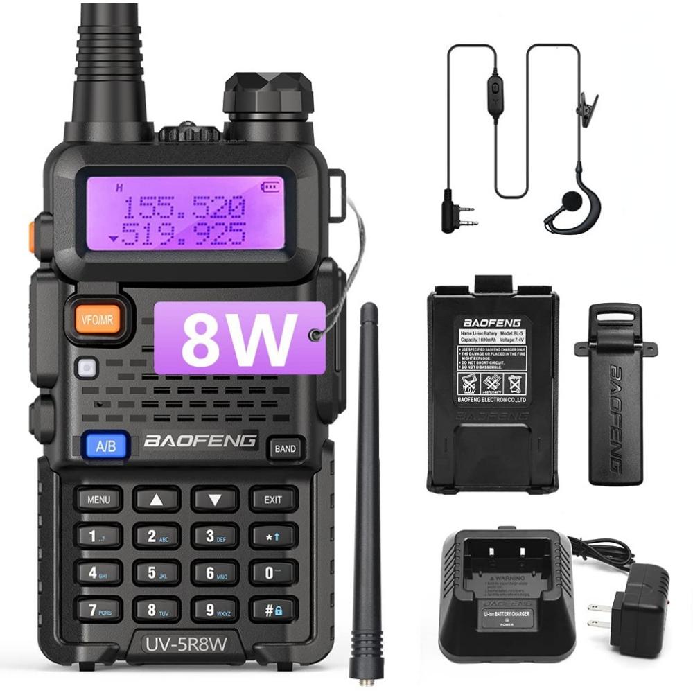 Baofeng-рация Uv 5r, Radio De Caza, 1-10 км, Comunicador Profesional, 8 Вт, рация De Largo Alcance