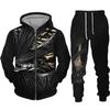 Personality Skull 3D Print Men's Tracksuit Set Gothic Punk Hoodie/Zipper Sweatshirt/Pants/Suit Cool Halloween Streetwear Clothes