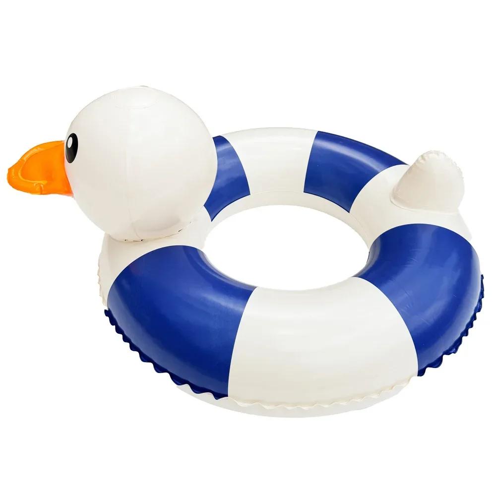 Striped Duck Baby Inflatable Toys PVC Cartoon Thickened Swimming Ring Summer Pool Beach Inflatable Floating Water Toys
