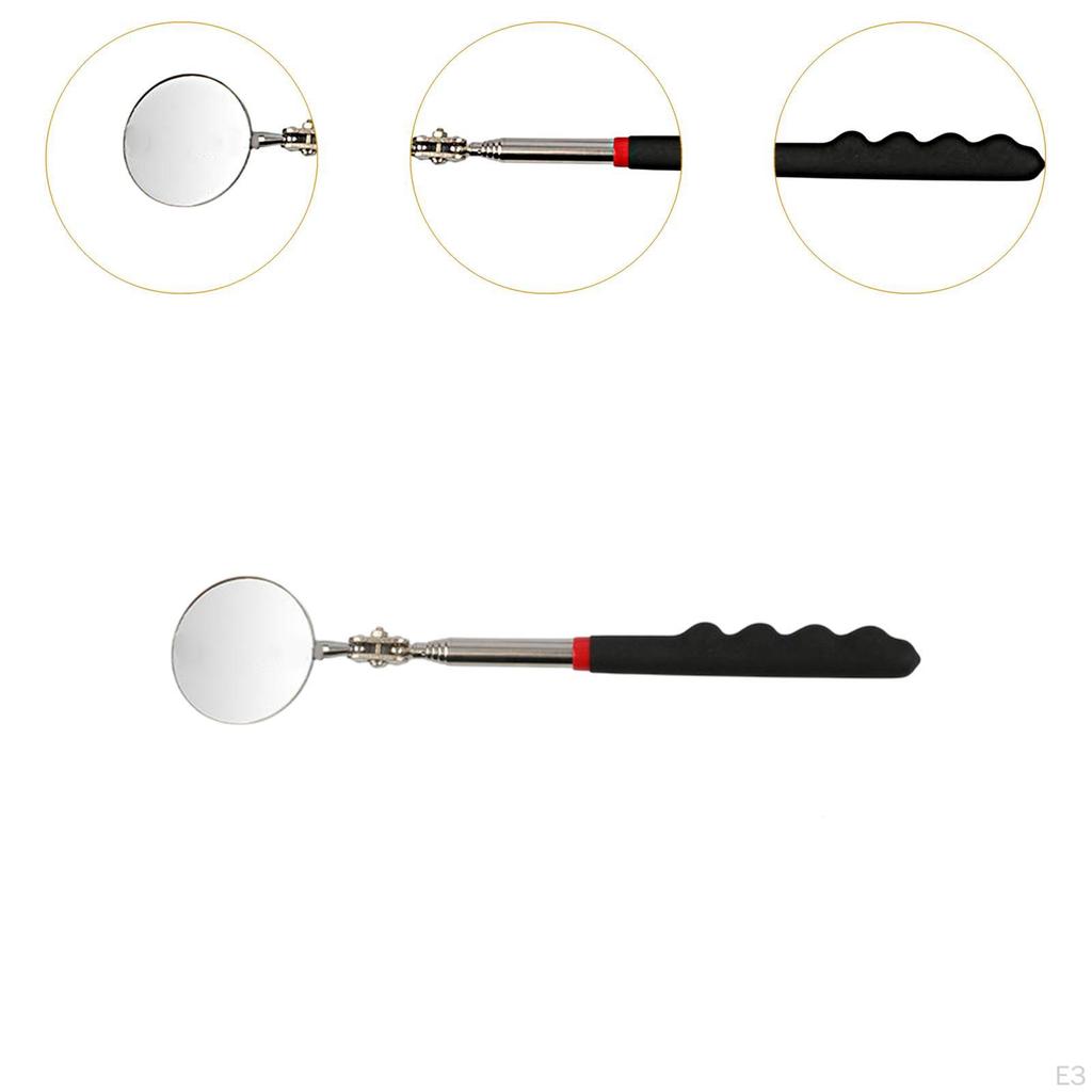 Automotive Inspection Mirror Auto Repair Telescoping Lightweight Comfortable Handle with Lamp