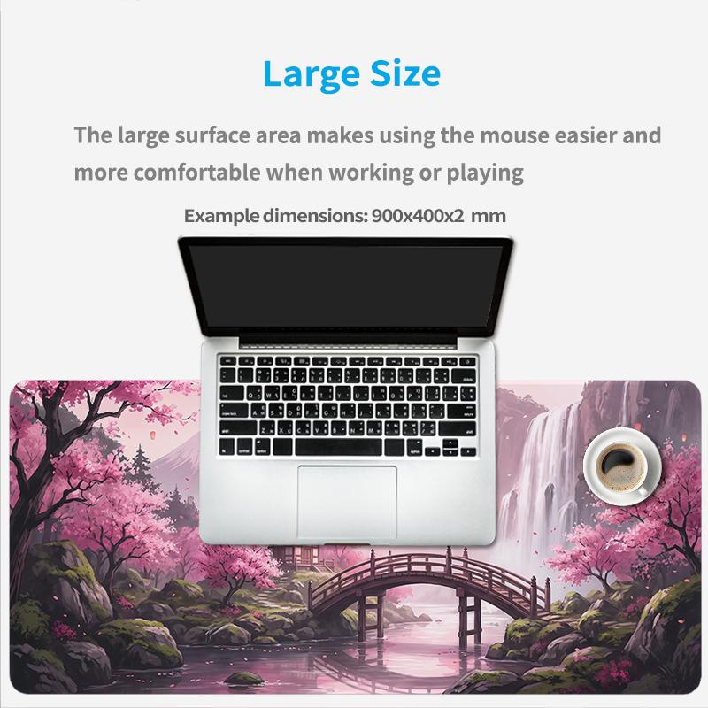 Mouse Pad Pink Cherry Blossom Landscape Gamer printon demand Custom Mousepad XXL keyboard pad Office Non-Slip Laptop Table Mat