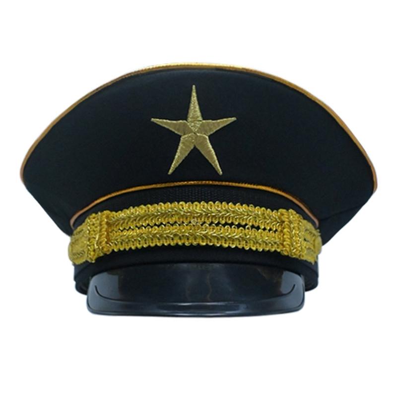 Военная фуражка с золотой звездой, практичная полиэстеровая, удобная, косплей-шляпа для ролевых игр, костюм