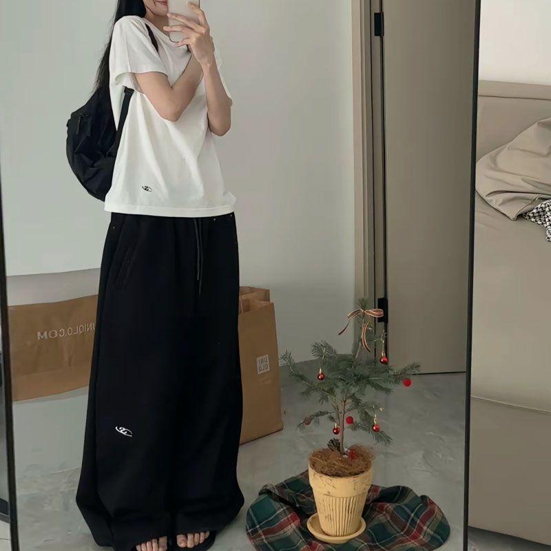 Y2k винтажные женские мешковатые спортивные штаны джоггеры свободные корейские модные спортивные брюки уличная одежда Харадзюку брюки Gyaru Kpop