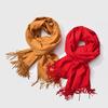 Fringed Cashmere Scarf Long Ladies Warm Solid Color Scarf Fall/winter Shawl