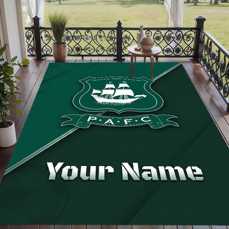 Custom Text Printed Rug Plymouth Argyle FC Non Slip Floor Carpet For Home Room Decor