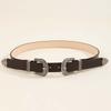 Cool Carved Buckle Belt Wide PU Vintage Waistband Fashion Double Buckle Waist Belt  Festival
