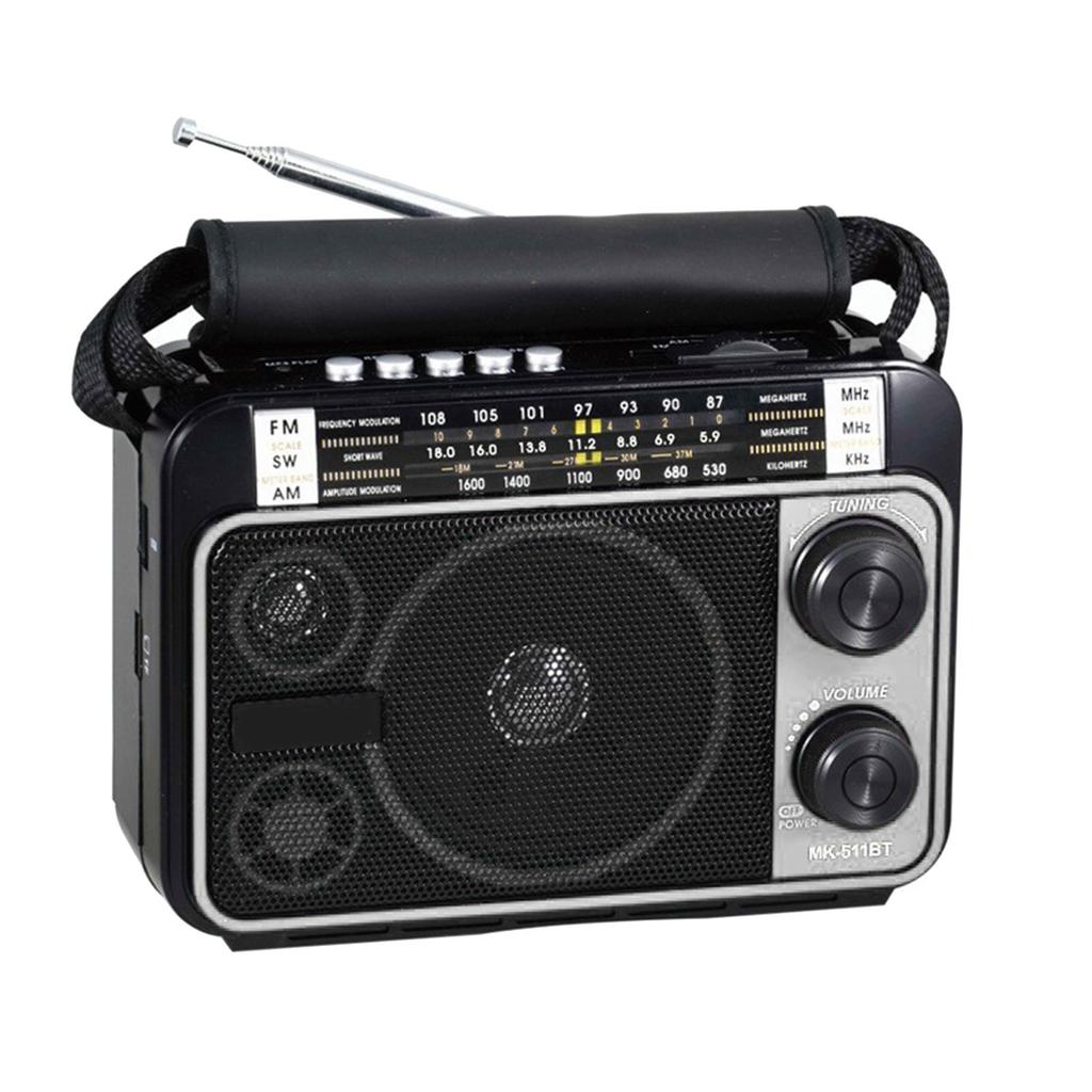 511BT FM Винтажное Радио Совместимый с Bluetooth Динамик Легкое Портативное Радио с Удобным Колесиком Настройки Улучшение Музыки