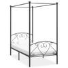 Canopy Bed Frame Gray Metal 100 x 200 cm
