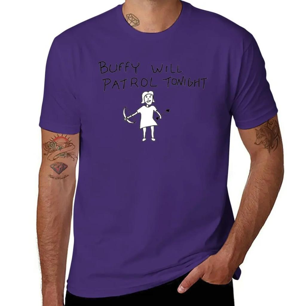 Buffy Will Patrol Tonight Tshirt Quickdrying Aesthetic Clothes Funny T Shirts For Unisex