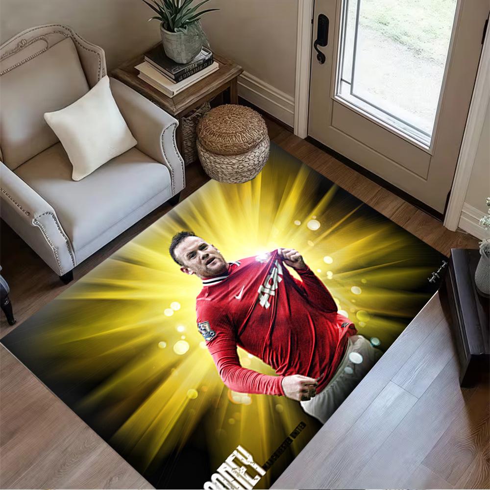Football Player Action Carpet Design for Entryway Game Room Balcony Dormitory Antislip Carpet Anime Office Decor Best for Christmas