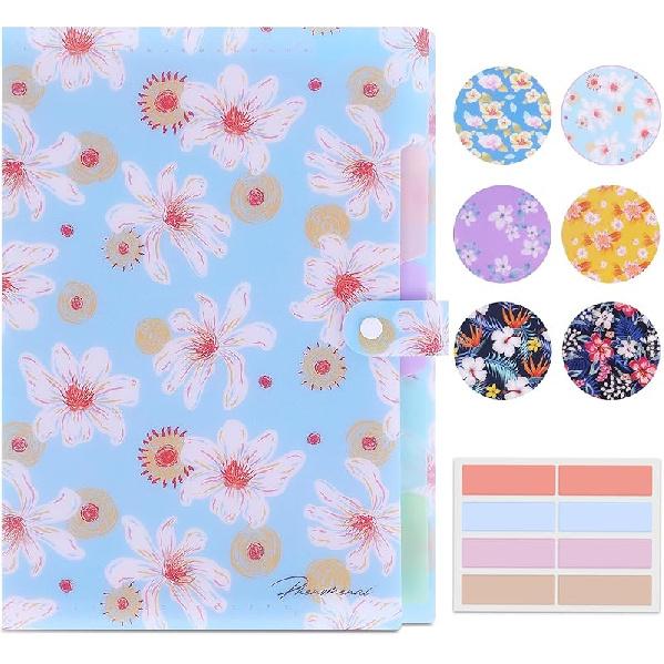 Forest Series Expanding File Folder Stylish Funky Cute Retro Document Organizer with Natural Scenes for Students,Teachers & Freelancers - Blue