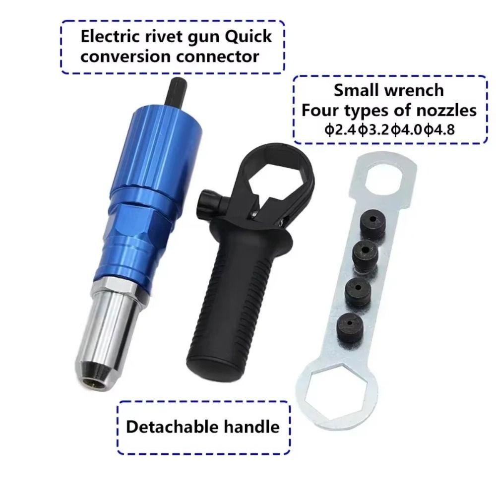 2.4mm-4.8mm Electric Rivet Stapler Drill Adapter Pull Rivet Tool Insert Nut Tool Professional Use