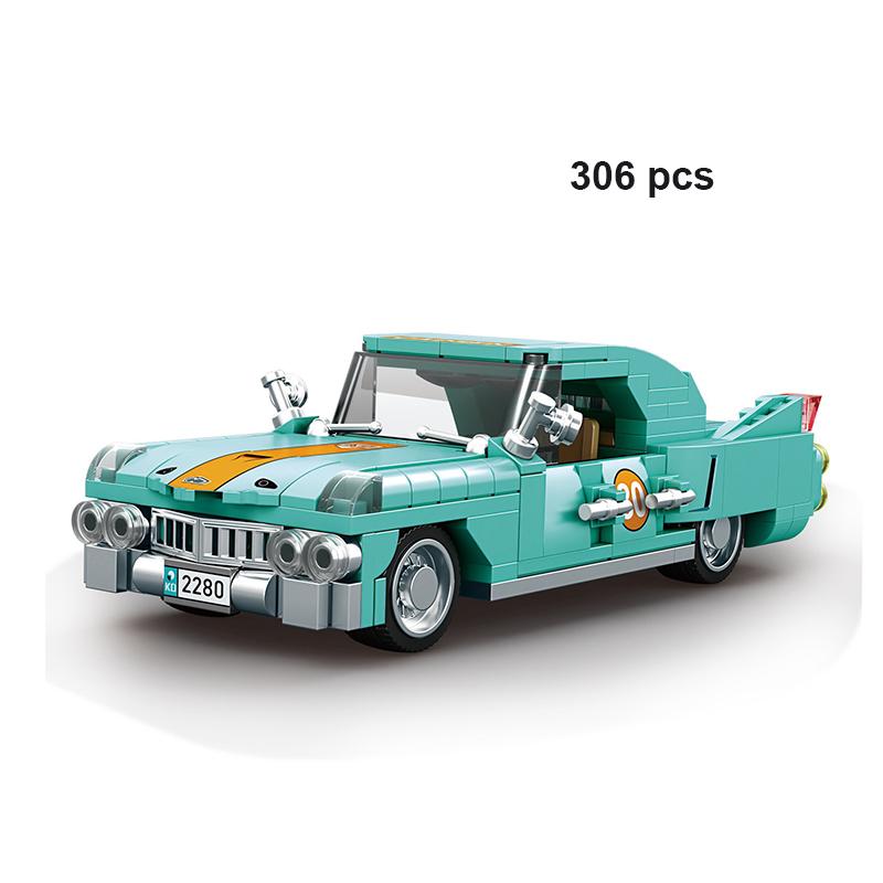 Техническая Скорость MOC Автомобиль Город Супер Ралли Автомобиль Строительные Блоки Кирпичи Украшение Ретро Винтажные Игрушки Для Детей Взрослых Подарки на День Рождения