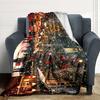 1Pc Santa Claus Reindeer Blanket Soft Throw Blanket For Home Bedroom Bed Sofa Travel Office Solid Christmas Blanket
