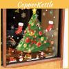 Cling Static Christmas Pvc Sticker With Santa And Tree For Holiday Decor Window