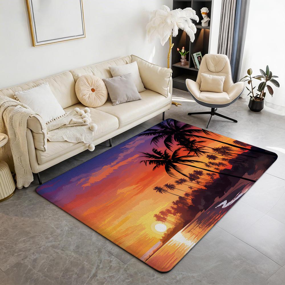 Plant P Palm Floor Mat Eco Flannel Doormat Non Slip Odorless Indoor Floor Rug Soft Short Plush Home Mat