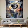 "Dreamy Portrait with Colorful Reflections" Patterned Tapestry Decorative Wall Hanging, Home Bedroom Living Room Decor