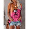 Women's 3D Animal Letter Print Casual Loose Round Neck T Shirts