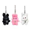 Colorful Star Rabbits Keychain Plush Bag Charm Handmade Keyring Craft Supplies for Backpacks and Keys Decoration