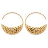 [Q4174] - Gold Plated 'Cleapatra' Hoop Earrings - 27 Mm - 27x9 Mm